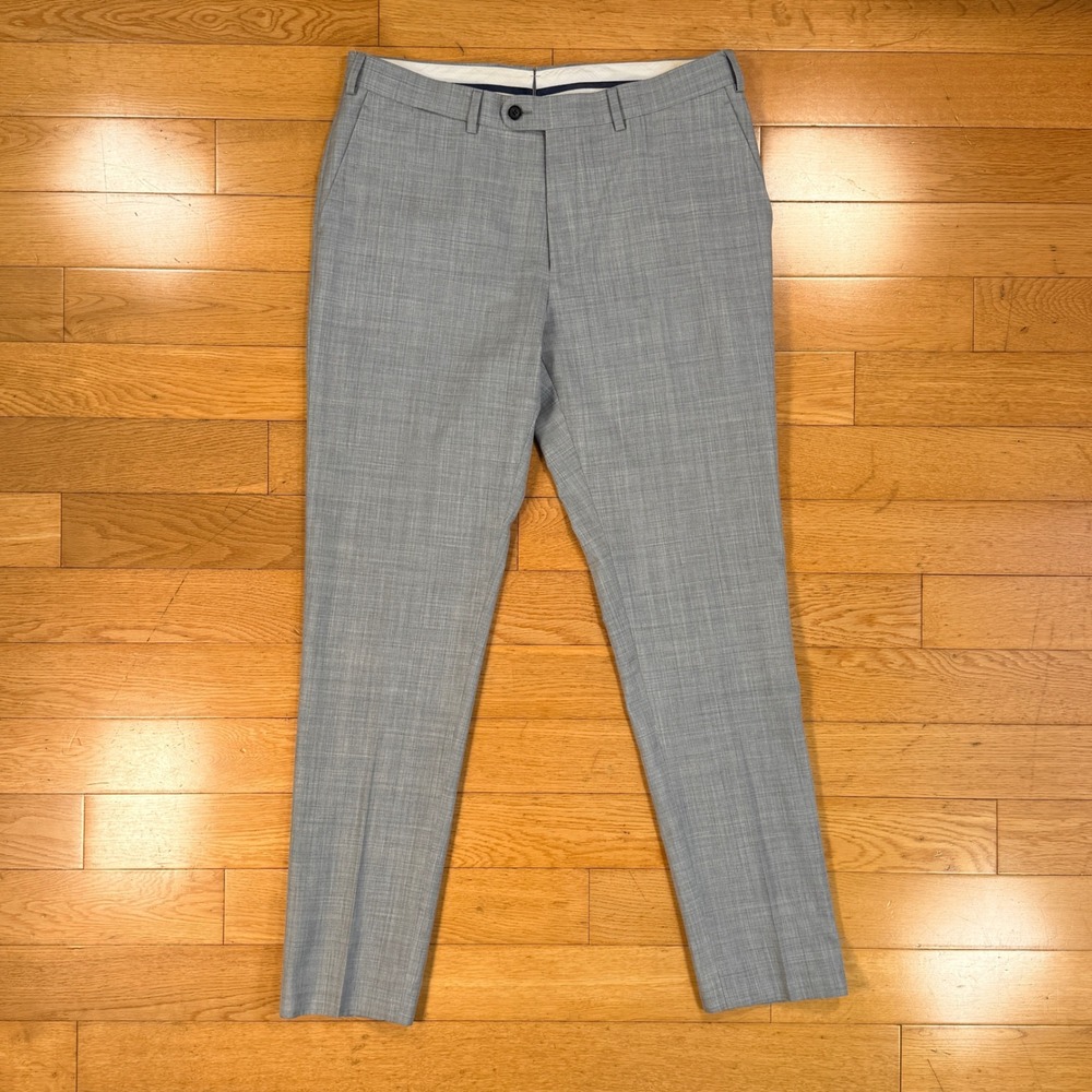Suitsupply 34x30 Brescia Light Grey Wool Trousers Super 120s Mens